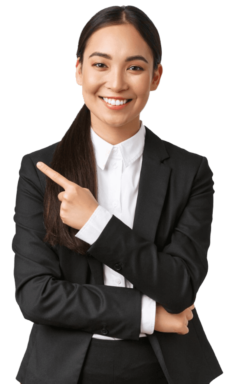 Professional woman pointing